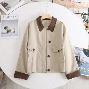 时尚 新款 百搭设计感小众气质撞色拼接外套上衣女 2025秋季 影系