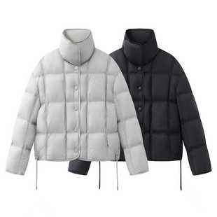 新款 羽绒服女2025冬季 白鸭绒面包服加厚保暖外套 立领休闲短款 艾