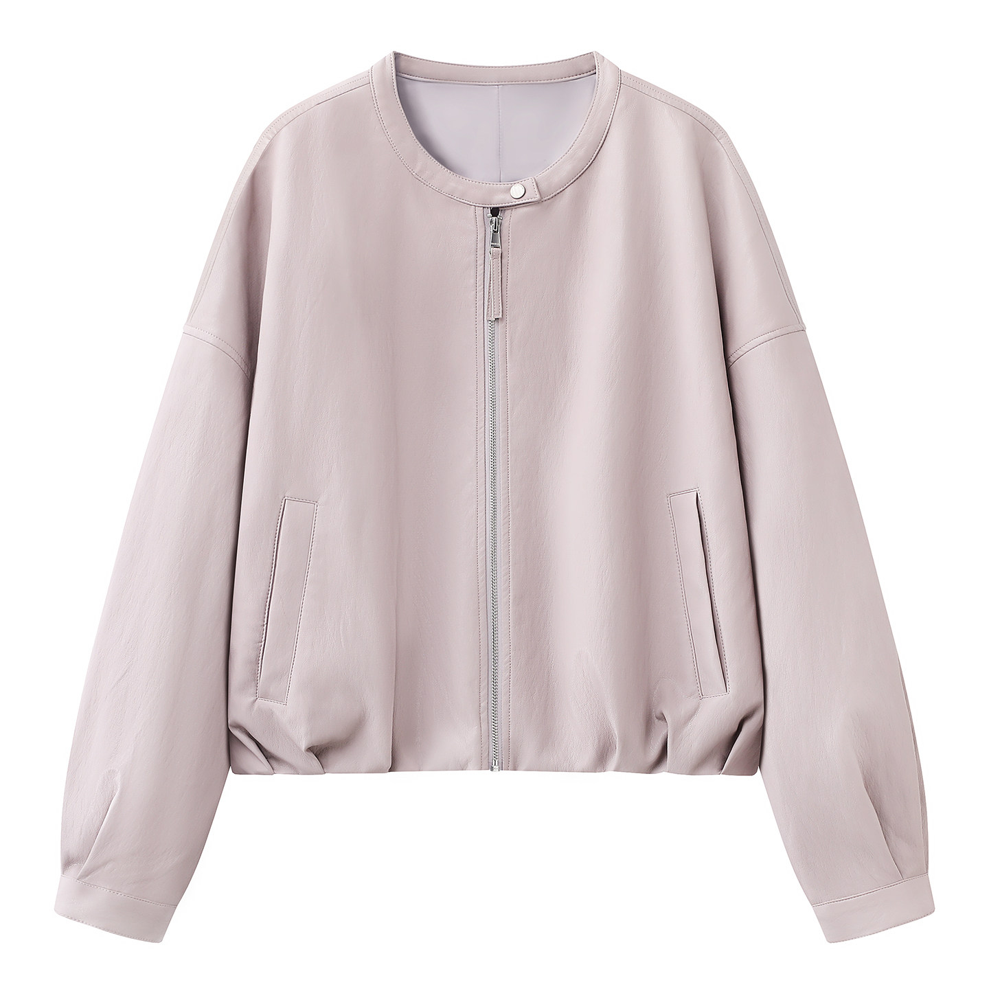 彩系 粉紫色圆领拉链短外套女2026春季新款百搭修身显瘦夹克上衣,女装/女士精品,短外套,淘宝优惠券,粉丝福利购,淘宝优惠卷