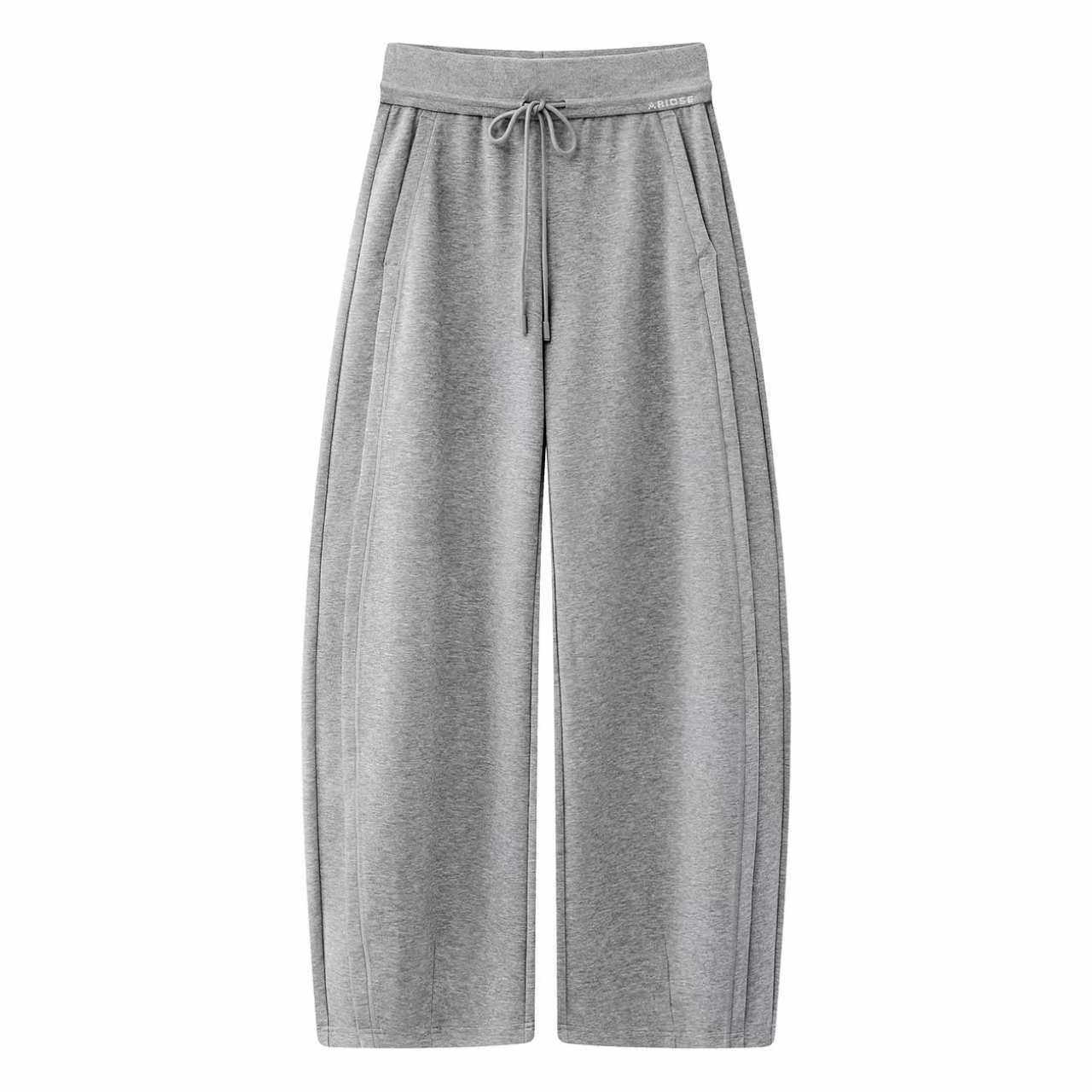 艾 抽绳高腰宽松弯刀裤女2026春季百搭显瘦通勤休闲灰色长裤卫裤,女装/女士精品,卫裤,淘宝优惠券,粉丝福利购,淘宝优惠卷