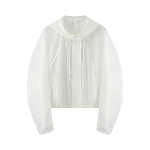 小艾 小个子连帽防晒衣外套2116 轻薄透气白色外套女2026春夏新款