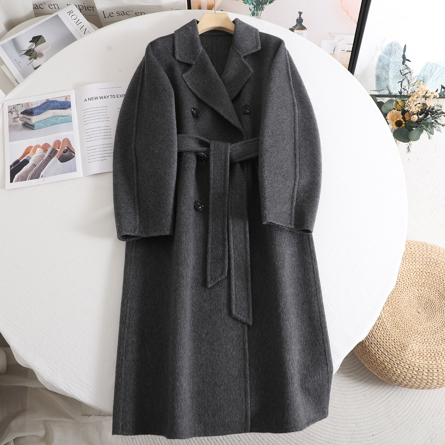 高级感气质宽松毛呢大衣外套