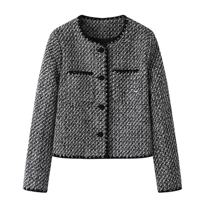 秋款粗花呢名媛香风外套气质