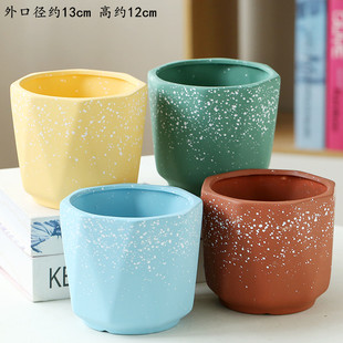 花盆陶瓷八边形大号特价清仓家用简约创意绿萝吊兰多肉小花盆