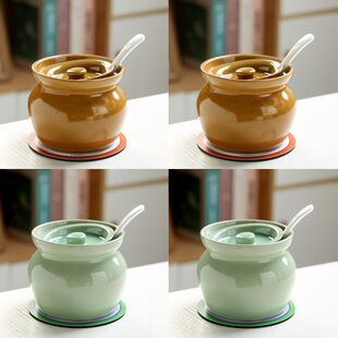 瓦罐炖盅隔水炖陶瓷带盖带勺带垫蒸蛋煨汤煲汤朱雀汤蒸盅炖罐汤盅