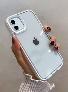 加厚防摔适用苹果13手机壳12硅胶Pro大孔max不包镜头ins风xs简约xr个性11创意7新款iphone13时尚plus白色8