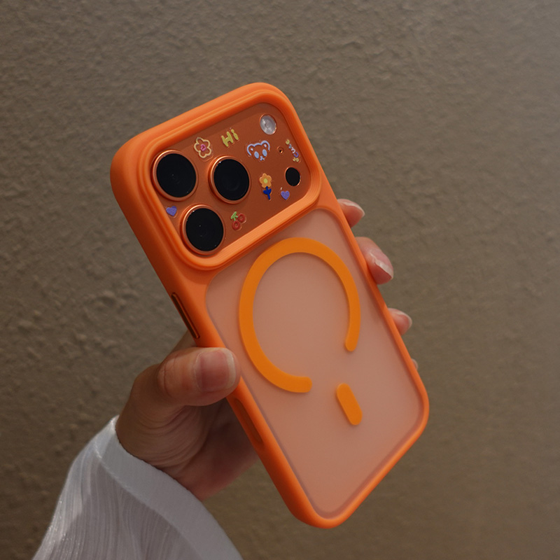 全包ai相机按键适用苹果17手机壳防摔por新款pro保护壳max磨砂iphone防指纹ip肤感p星宇橙色pm磁吸magsafe