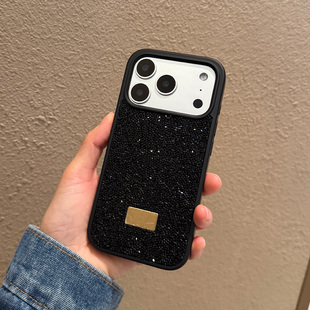 适用苹果17手机壳pro防摔por新款保护壳max水钻iphone镶钻ins轻奢高级感p时尚可爱bling女款闪亮pm白色暗紫色