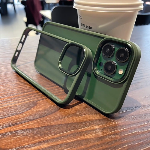 适用苹果13手机壳12硅胶15防摔pro新款max金属14镜头大孔pm不包p简约iPhone13透明高级感苍岭绿por轻奢男黑色