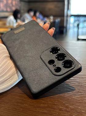 适用三星Galaxy手机壳S25防摔新款ultra保护套s24外壳p十磨砂U防指纹+精孔全包镜头plus棕色皮革s23蓝色黑色