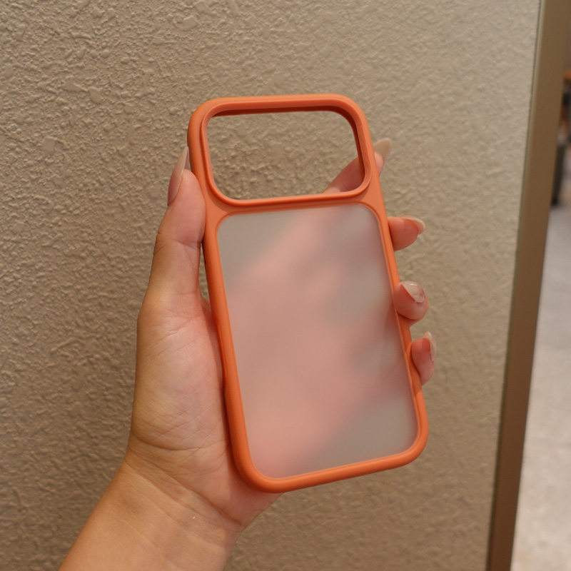 适用苹果17手机壳防摔por新款pro保护壳max磨砂iphone防指纹ins大孔p不包镜头pm简约高级感肤感星宇橙色