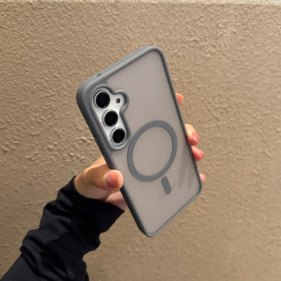 适用三星Galaxy手机壳A57防摔A37新款s26保护套ultra外壳+磨砂5G防指纹十A15磁吸A35灰色A25蓝色A26