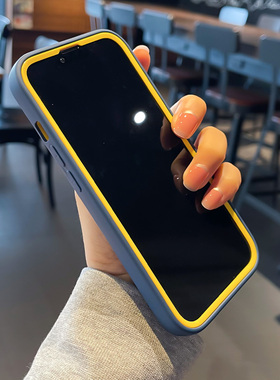 适用苹果13手机壳12硅胶Pro防摔max不包11镜头x蓝色xr黑色xs新款iPhone13加厚plus大孔7时尚8撞色磨砂