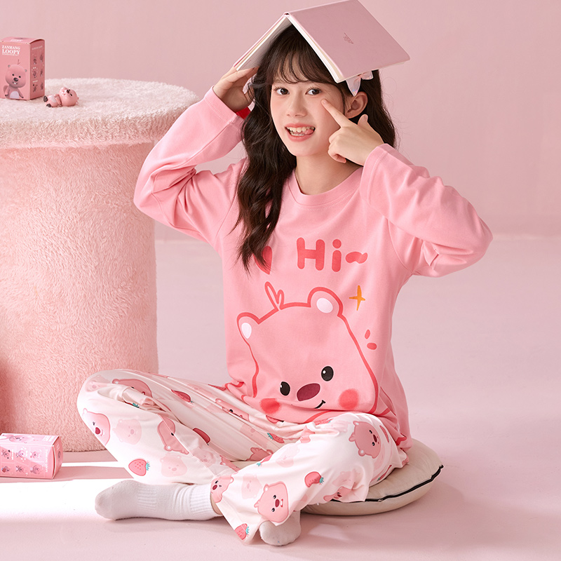 女童睡衣春秋季卡通酷丝棉长袖