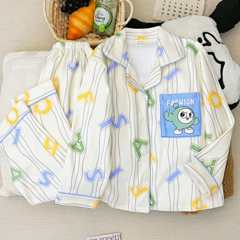 男童德绒睡衣秋冬季加厚保暖开衫