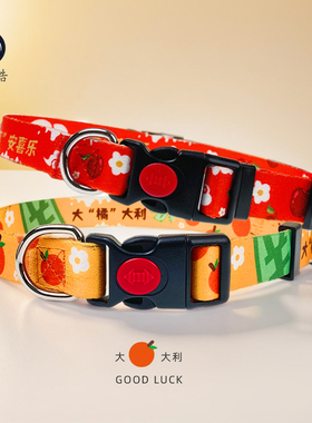 狗狗项圈春节新款中小型犬结实耐拉泰迪脖圈可调节大型犬柯基脖套