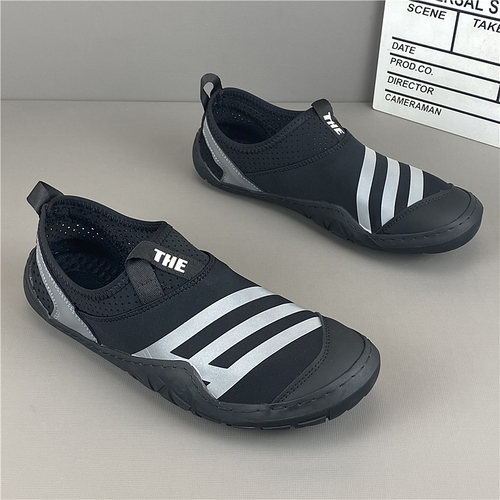 秋季弹力布一脚蹬透气男鞋情侣款