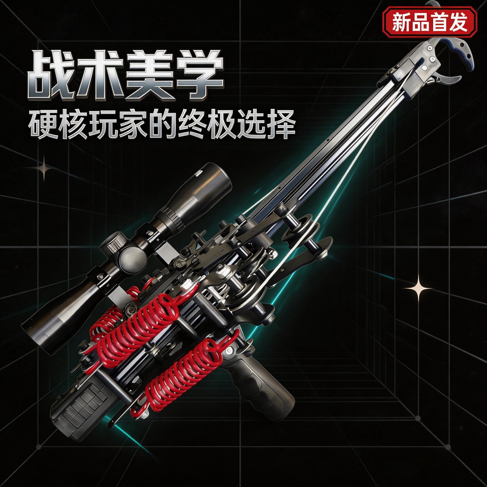 弹弓拉杆枪全金属复合弓新毒蛇弹珠枪双用户高精度激光瞄准钢珠