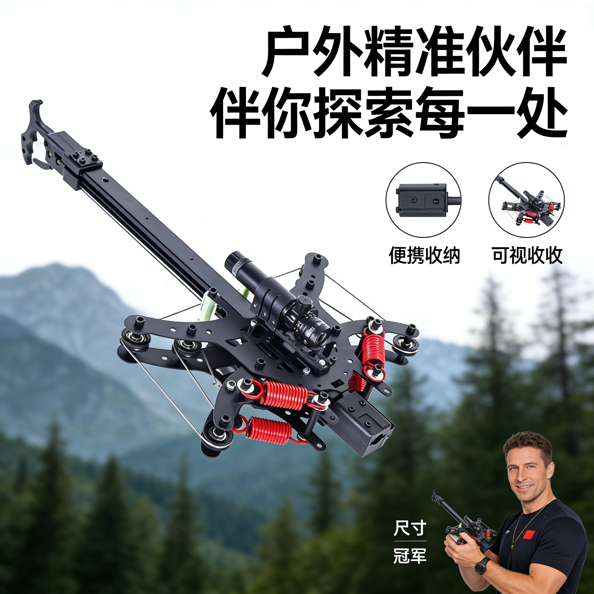 多功能安全便携式高精准竞技复合弓毒蛇连发激光2026新款成人专用