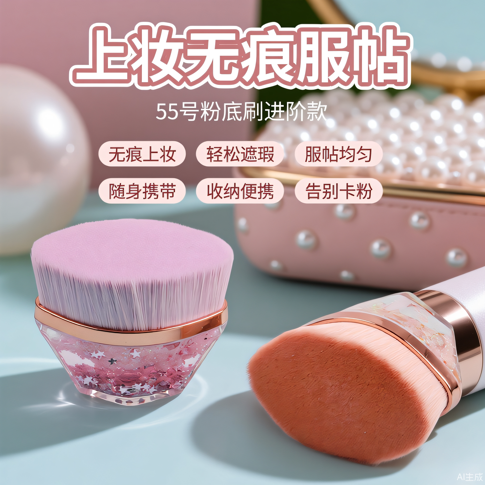 55号魔术粉底刷粉底液专用刷子上妆圆头粉刷化妆刷官方旗舰店正品图片