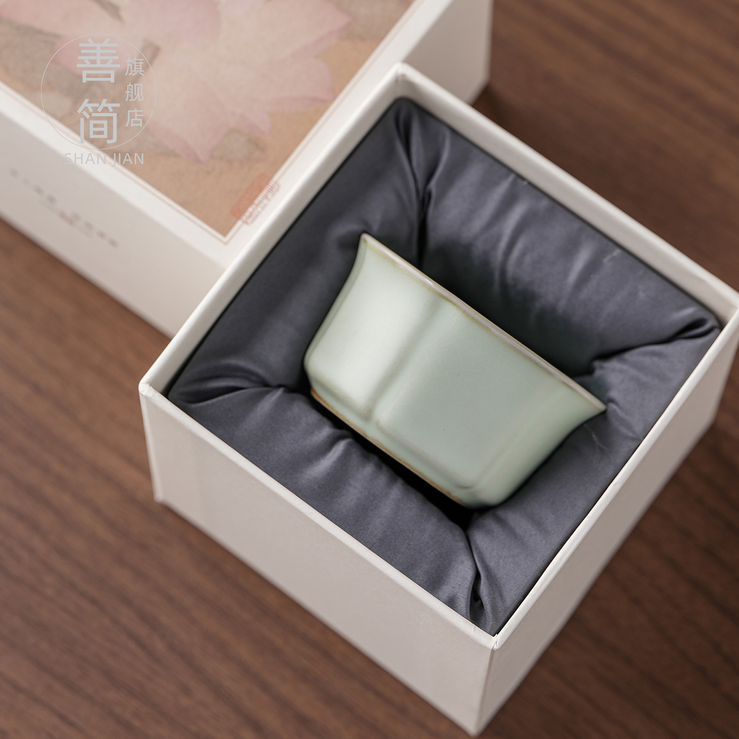 善简汝窑品茗茶杯个人喝茶杯子