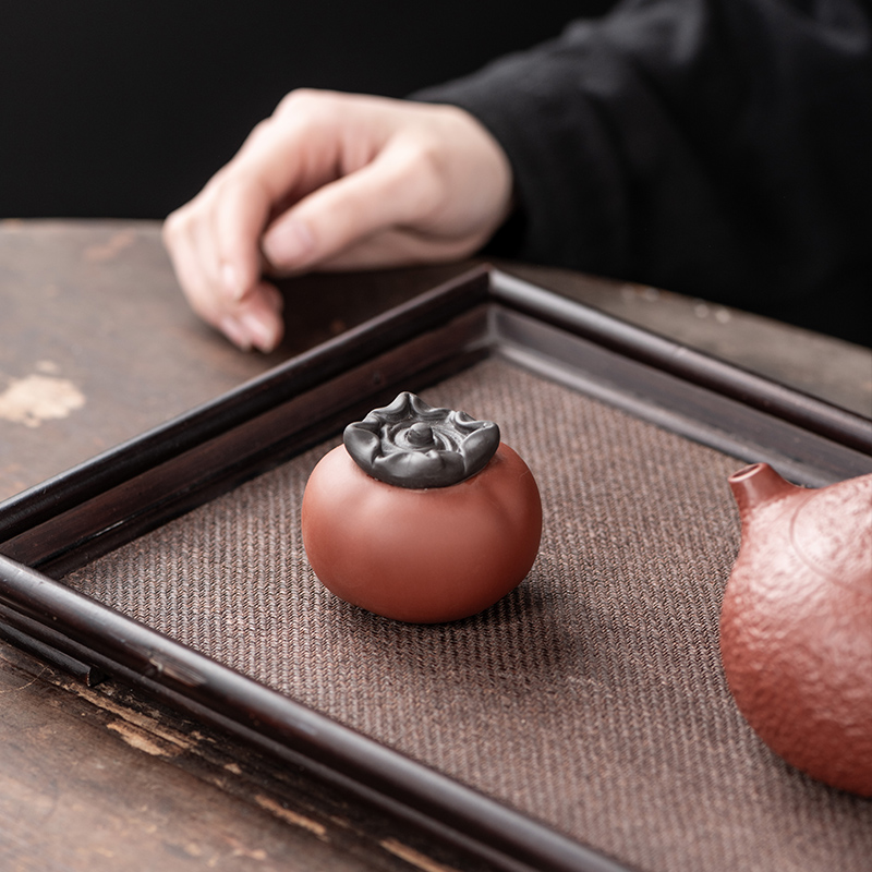 善简紫砂柿子茶宠摆件