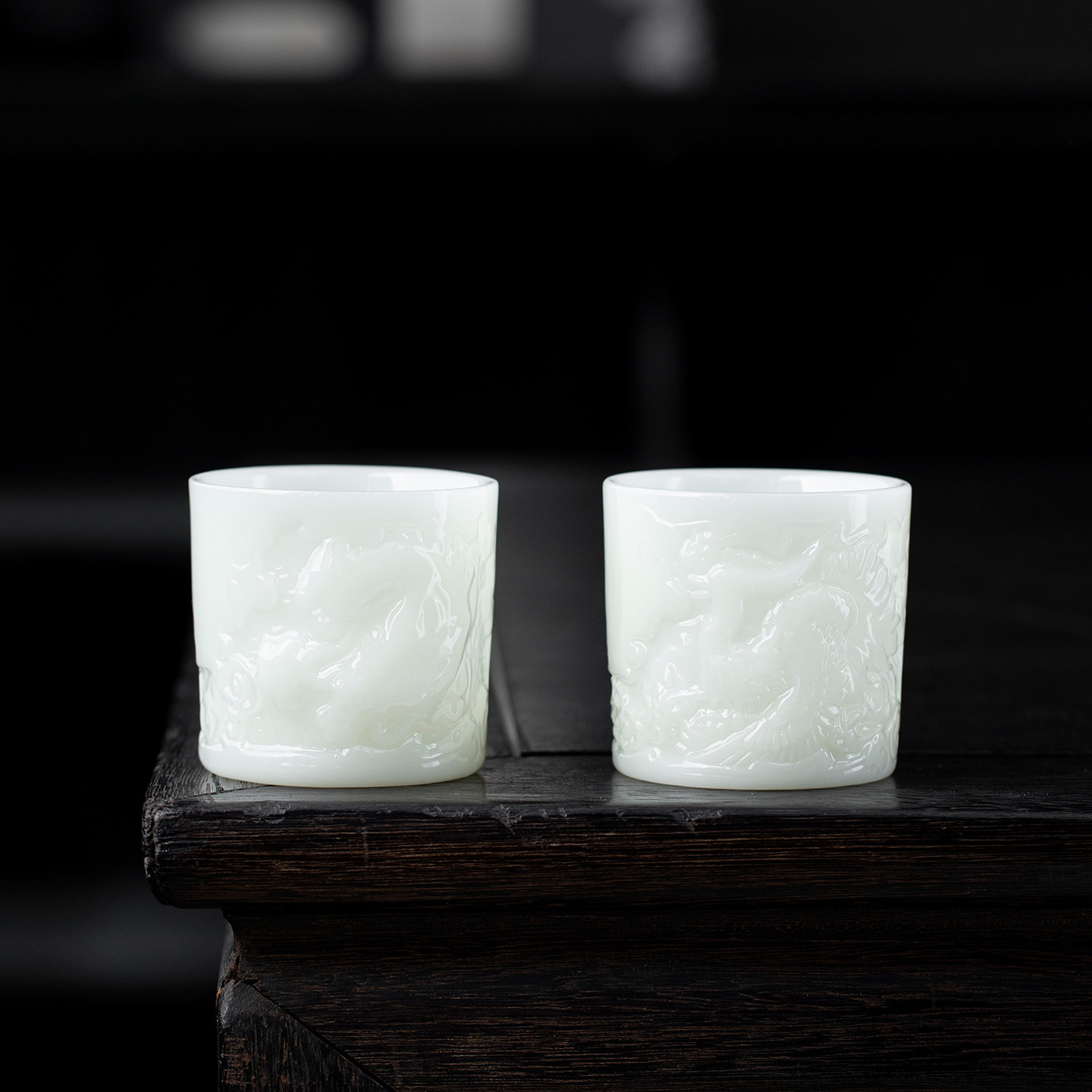 善简国潮龙凤冰种羊脂玉瓷主人杯单个家用茶具喝茶杯高档轻奢单杯,餐饮具,茶杯,淘宝优惠券,粉丝福利购,淘宝优惠卷