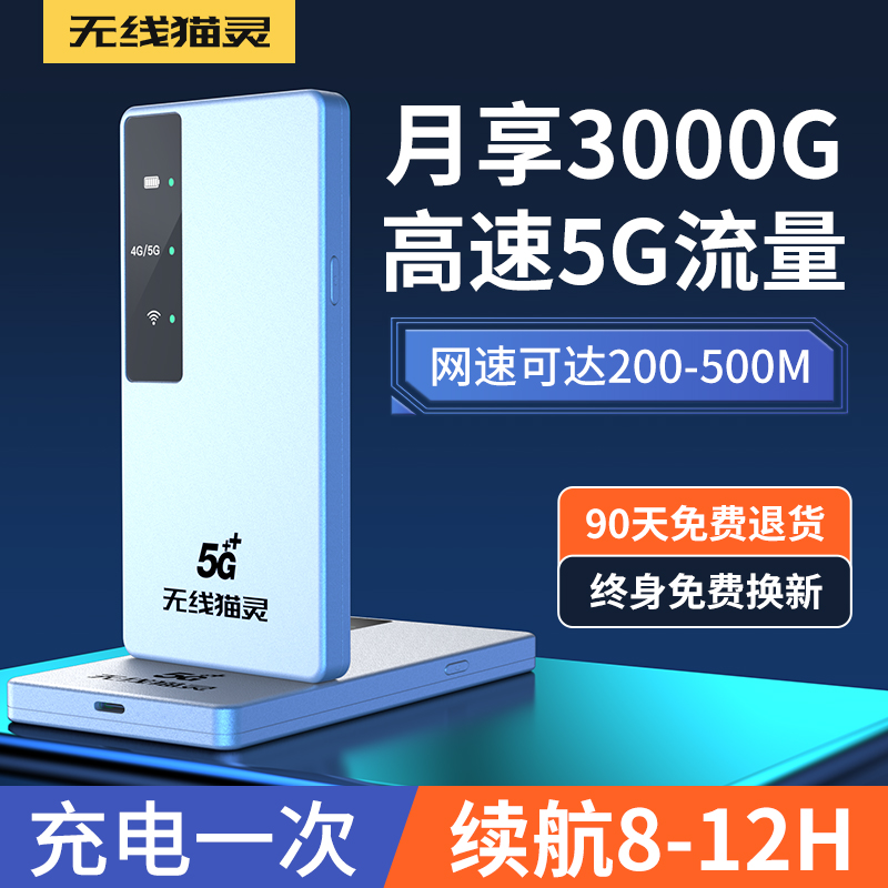 无线猫灵5G随身WiFi90天免费换新