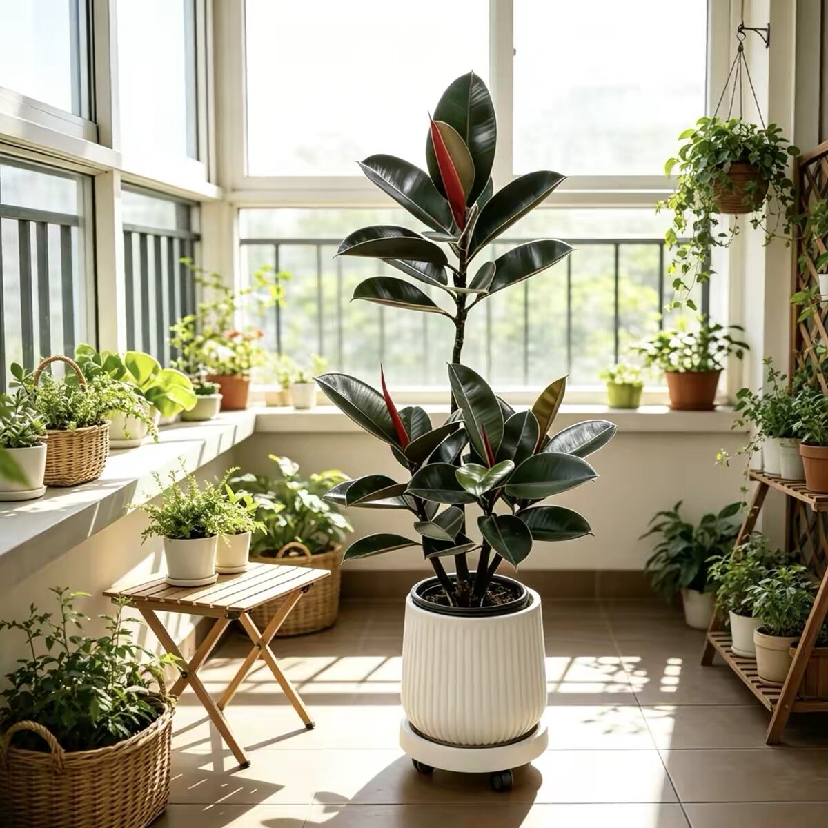 黑金刚橡皮树大型植物1.2-1大型绿植/成品组合盆