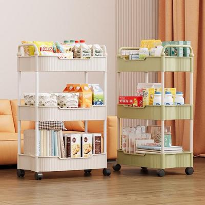 落地置物架多层卧室小推车零食杂物桌面旁阅读收纳书柜可移动书架