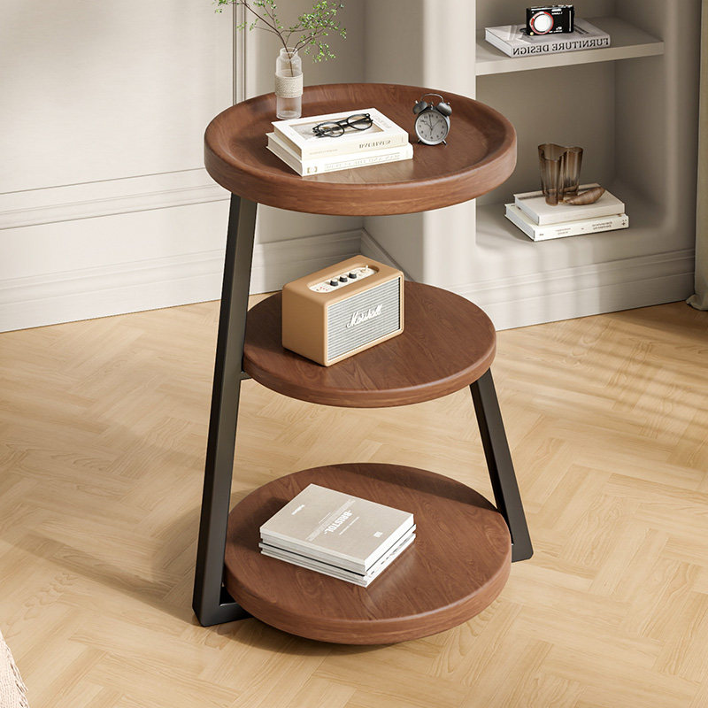 2025新款圆形沙发边几茶几客厅家用小户型边桌置物架角几床头桌子