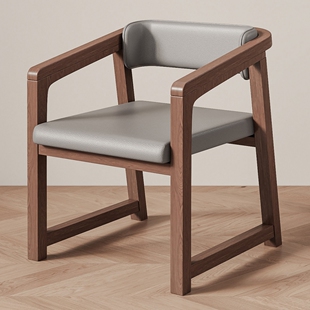 中古餐椅轻奢主人椅中式茶桌专用凳子实木椅子靠背椅家用扶手茶椅