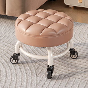 家用宝宝学步椅圆凳美缝轮滑椅子万向轮小凳子滑轮矮凳门口换鞋凳