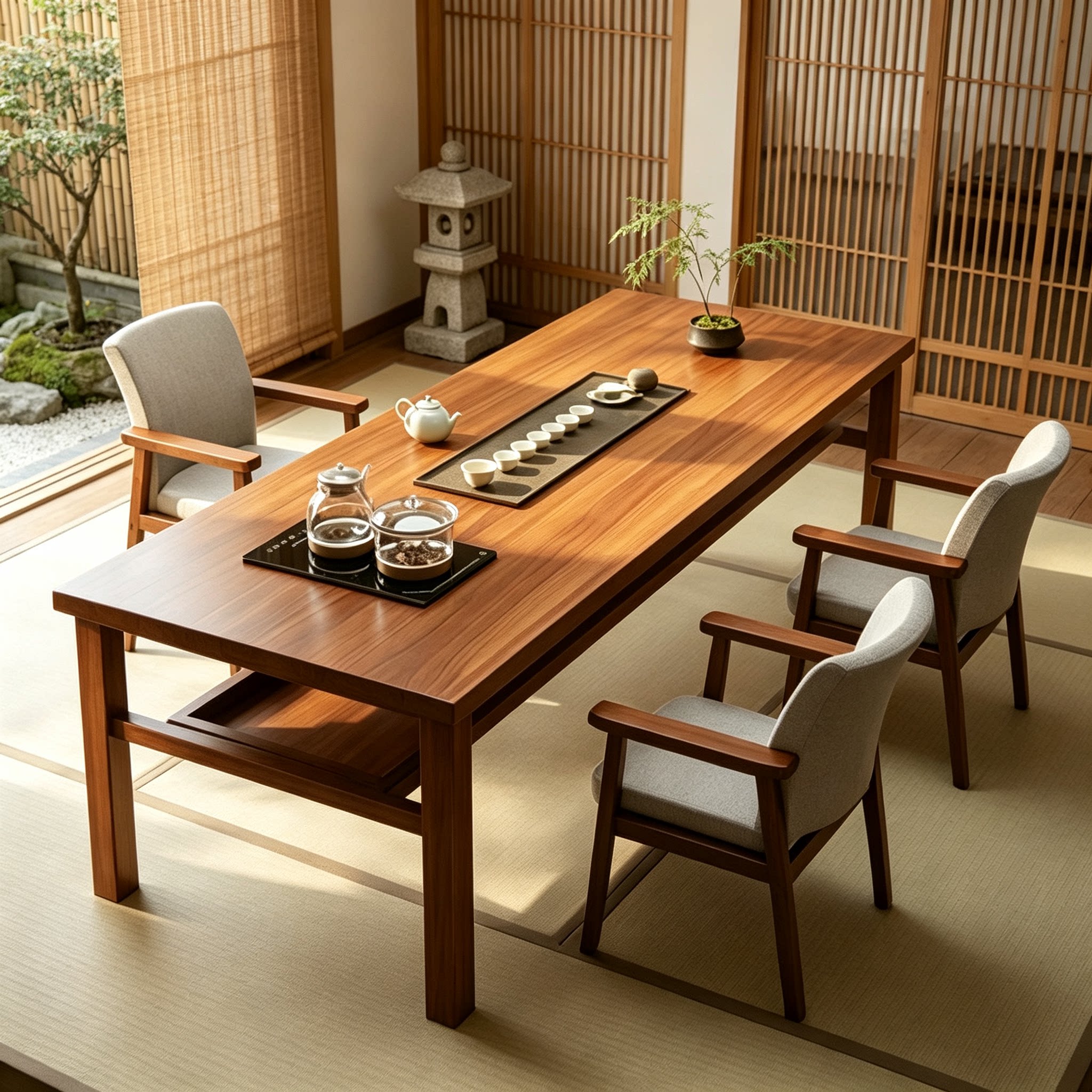 实木茶几2026新款办公室茶桌高端新中式客厅家用桌椅组合茶桌茶台图片
