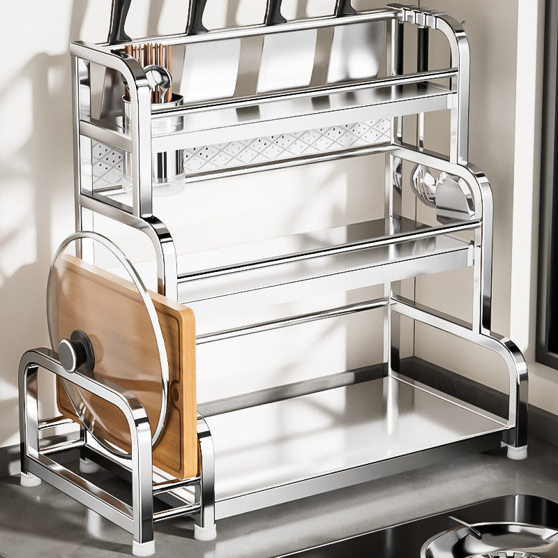 不锈钢厨房调味品置物架多功能油盐酱醋收纳架调料瓶罐筷子收纳盒,厨房/烹饪用具,厨房置物架/置物柜/角架,淘宝优惠券,粉丝福利购,淘宝优惠卷