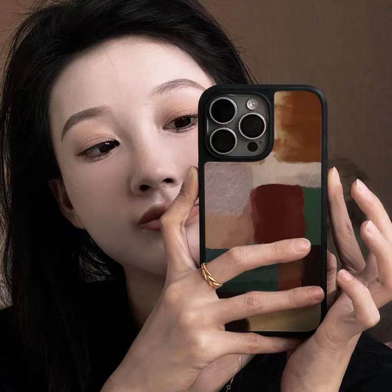 苹果iPhone硅胶新款棕红拼接