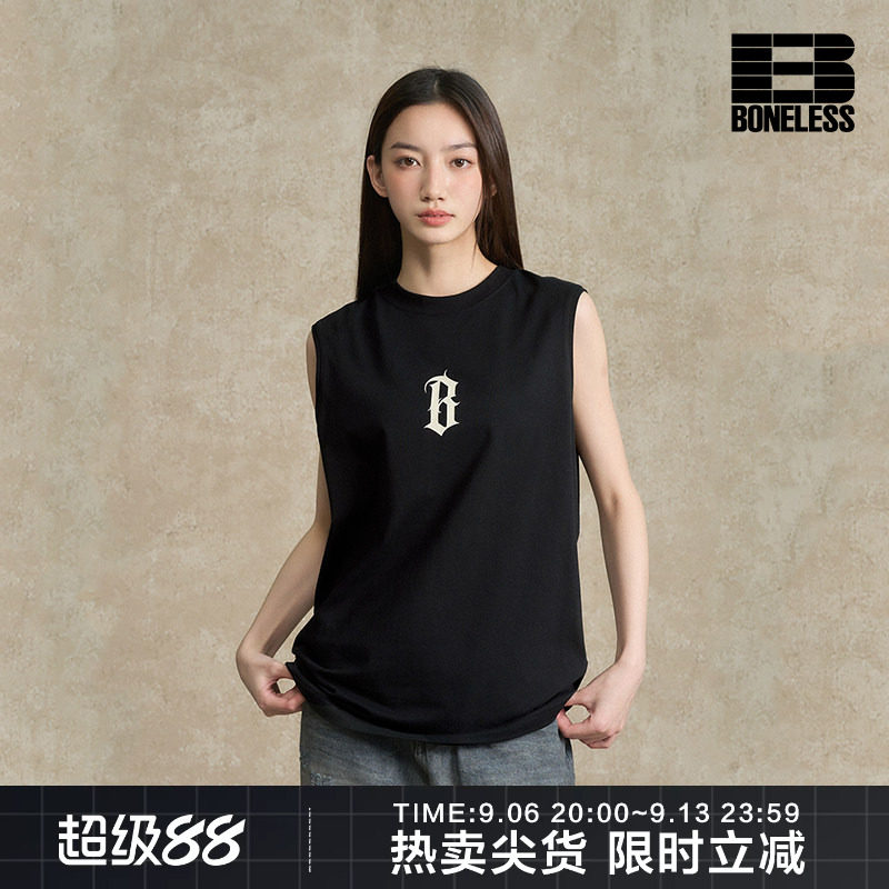 BONELESS基础B字印花背心图片