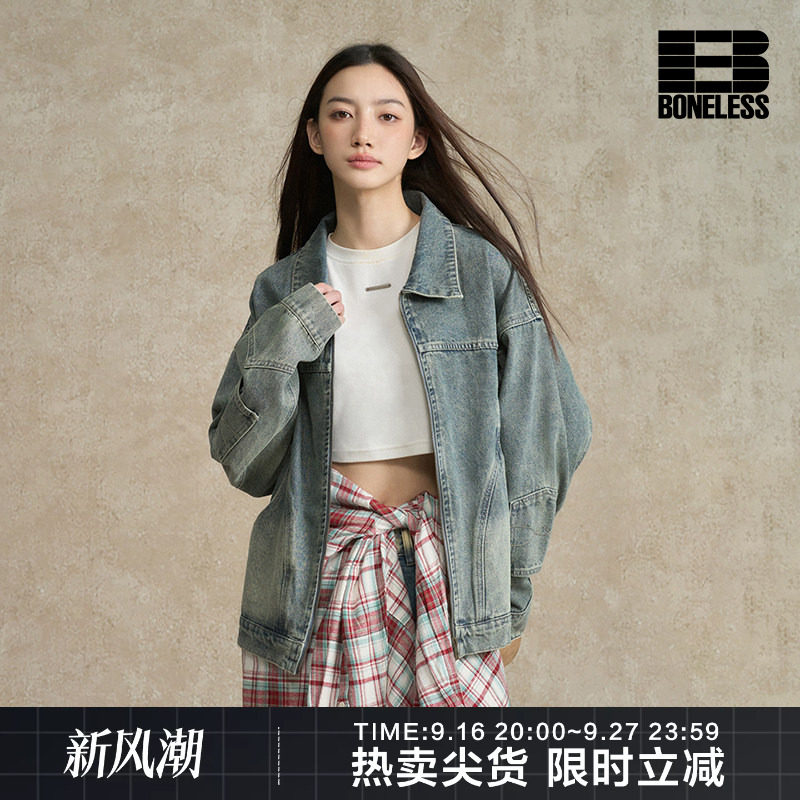 BONELESS水洗牛仔外套图片