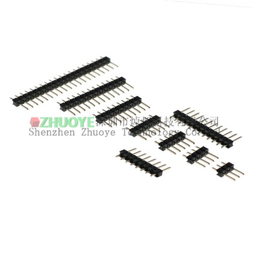 20条 单排针 铜针2.54MM 1*2/3/4/5/6P/7P/8/9/10-40P 直插针