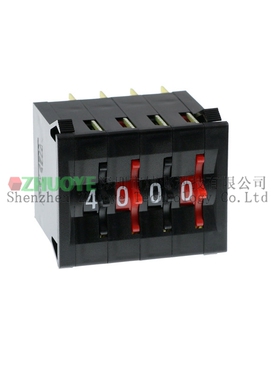 KBPL 4位编码开关镀金 0-9码尺寸42*33拨动开关 混合黑红黑红拨轮