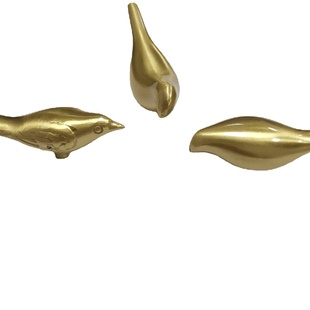 铁艺 把手铜艺 陶瓷搭配配件 抽屉柜门衣柜储物柜茶叶罐 黄铜小鸟