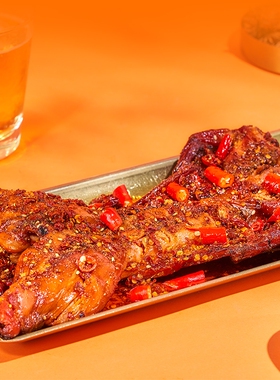 【熊猫会选】四川特色 冷吃兔  何师烧烤麻辣手撕烤兔600g整只