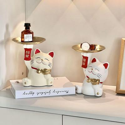 招财猫钥匙收纳玄关入户摆件家居饰品餐边柜轻奢高档乔迁新居礼品
