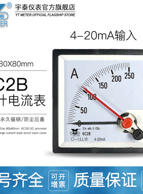 6C2B 4-20mA输入防爆双针电流表交直流10A 20A 30A 50A cp80 be80