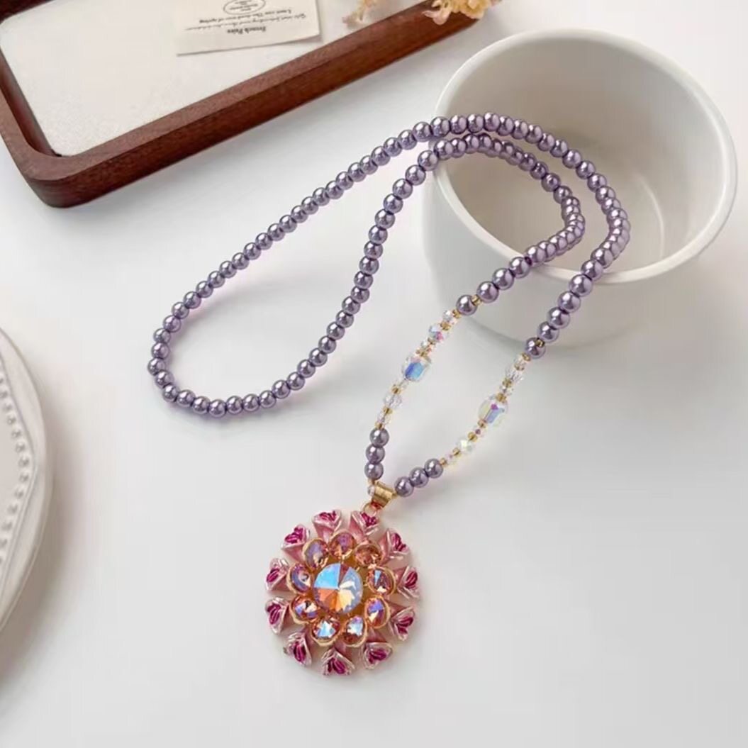 铜合金项链新款时尚轻奢优雅个性设计流苏项链耳钉