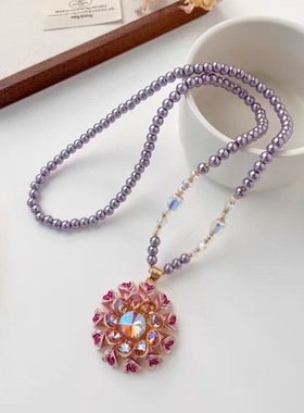 铜合金项链新款时尚轻奢优雅个性设计流苏项链耳钉