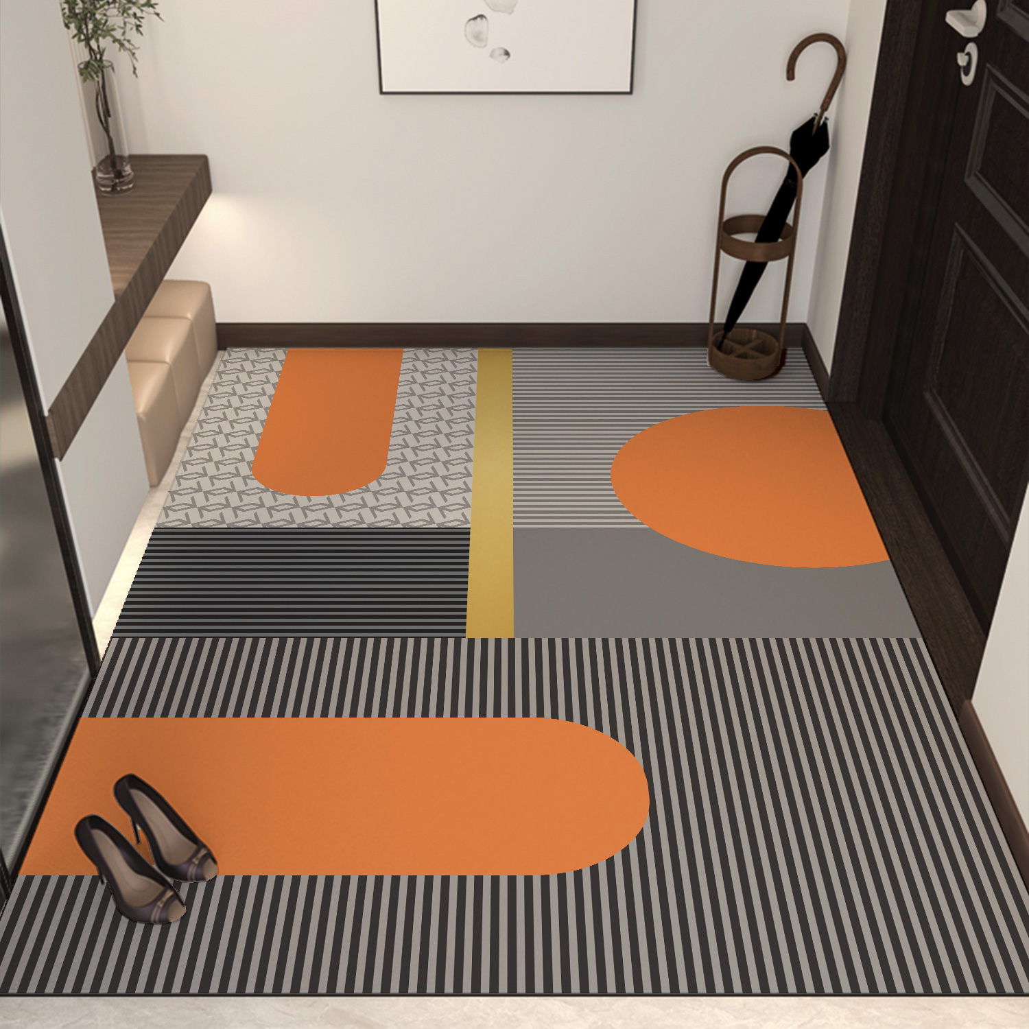 入户门地垫硅藻泥吸水免洗可擦裁剪门垫2025新款地毯门口进门脚垫