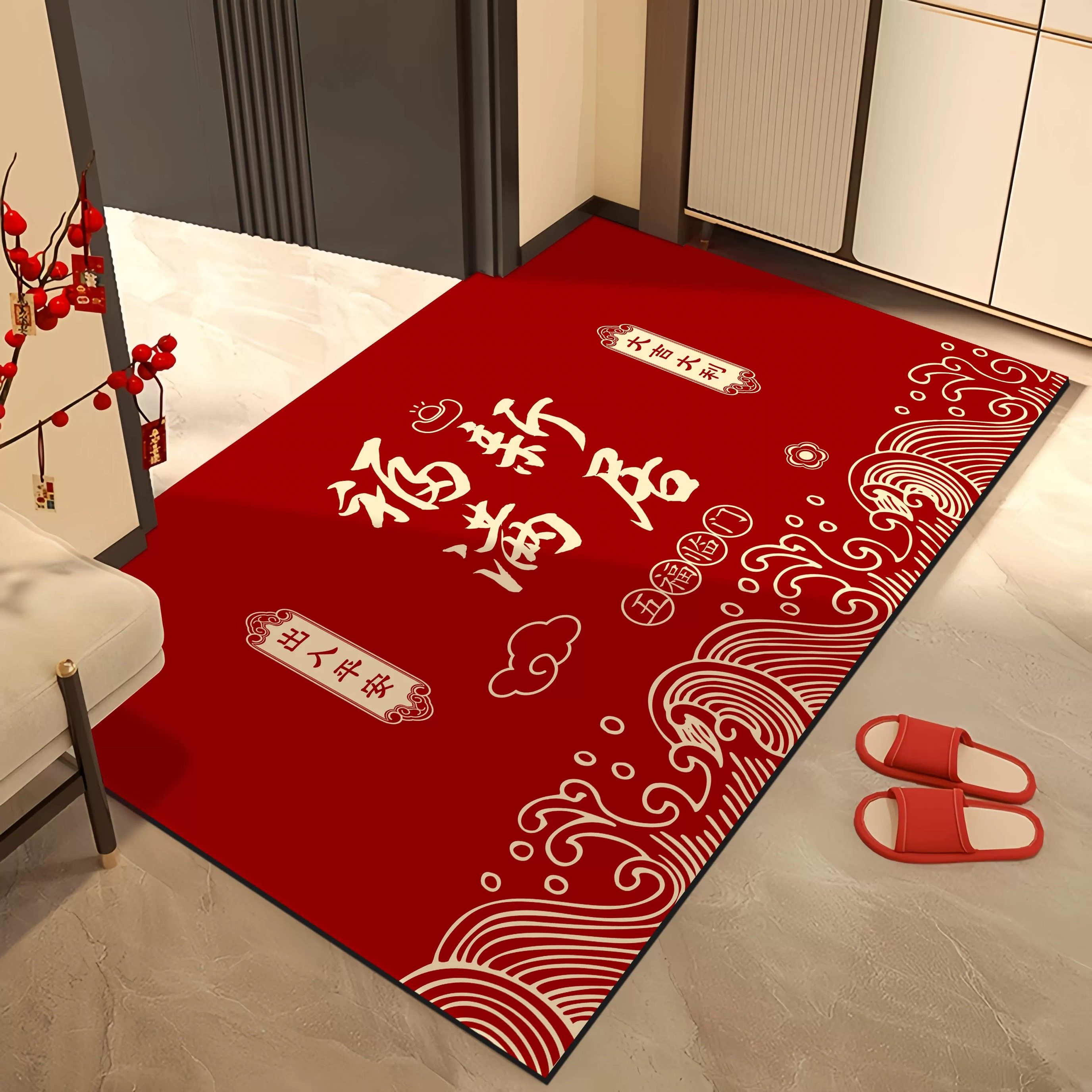 预热新年红色入户门玄关地垫卫生间吸水地垫脚垫子耐磨吸水洗手间,居家布艺,入户地垫,淘宝优惠券,粉丝福利购,淘宝优惠卷
