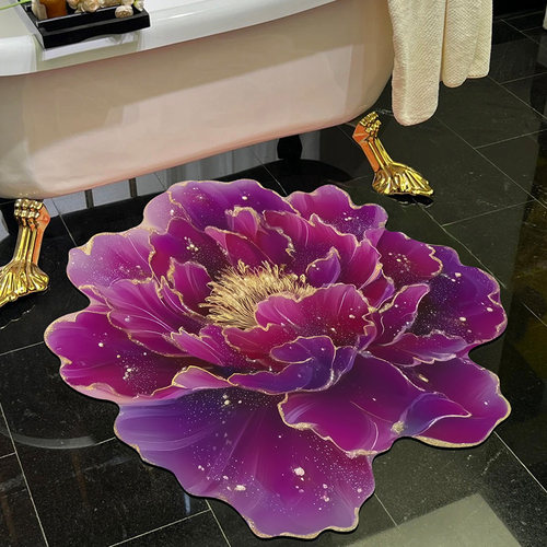 3D立体吸水垫入门花卉地垫硅藻泥浴室垫干垫卫生间防滑垫客厅速干
