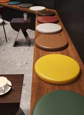 SILVER FROST纯色圆形记忆棉坐垫防水防油蒲团座垫餐椅垫子凳子垫